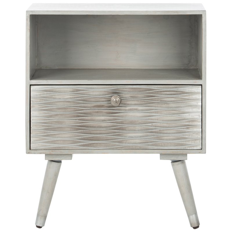 Safavieh Brandy 1-Drawer Bedroom Nightstand in Gray