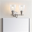 Safavieh Layton 2 Light Bath Vanity Light in Brush Nickel/Clear
