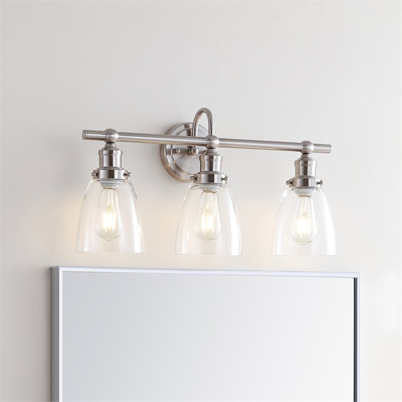 Safavieh Dunes 3 Light Bath Vanity Light in Brush Nickel