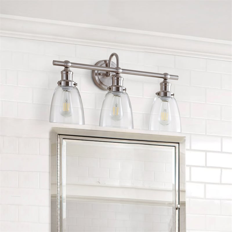 Safavieh Dunes 3 Light Bath Vanity Light in Brush Nickel
