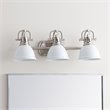 Safavieh Roland 3 Light Bath Vanity Light in White and Brush Nickel