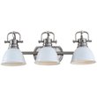 Safavieh Roland 3 Light Bath Vanity Light in White and Brush Nickel