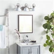 Safavieh Roland 3 Light Bath Vanity Light in White and Brush Nickel