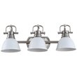 Safavieh Roland 3 Light Bath Vanity Light in White and Brush Nickel
