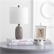 Safavieh Alvaro Poly-Resin Table Lamp in Gray Wash/Off White Shade