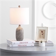 Safavieh Alvaro Poly-Resin Table Lamp in Gray Wash/Off White Shade