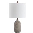 Safavieh Alvaro Poly-Resin Table Lamp in Gray Wash/Off White Shade