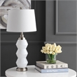 Safavieh Jayce Table Lamp in Nickel and White