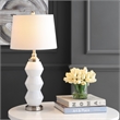 Safavieh Jayce Table Lamp in Nickel and White