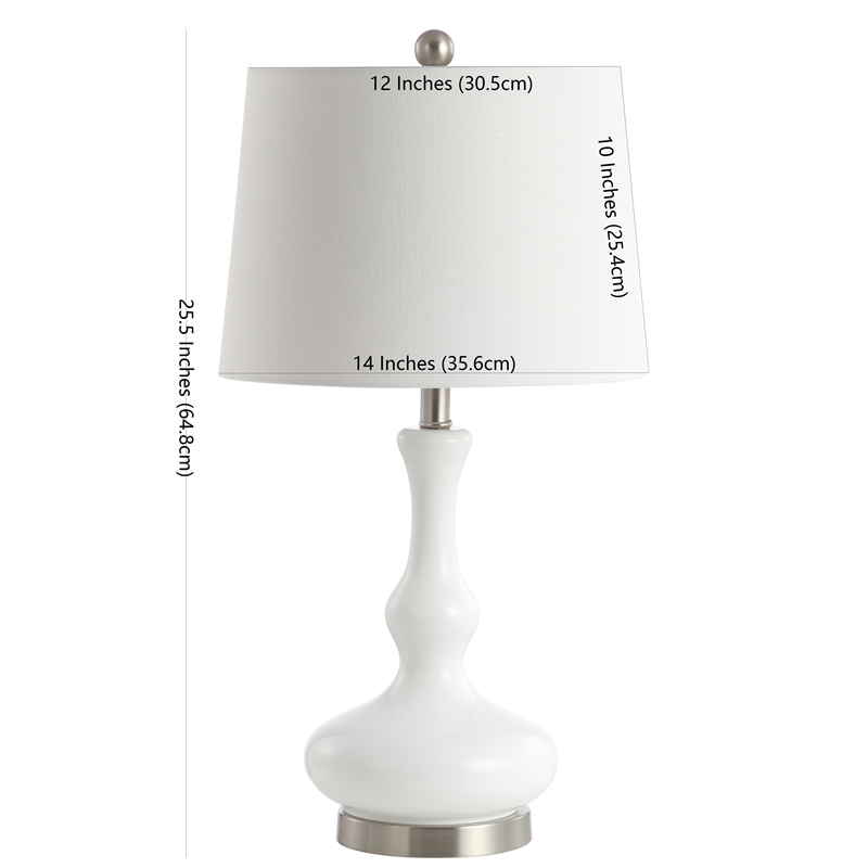 Safavieh Kellen Table Lamp in Silver and White