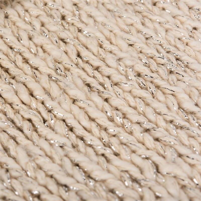 Safavieh Ralen Knit Throw Blanket in Natural and Silver