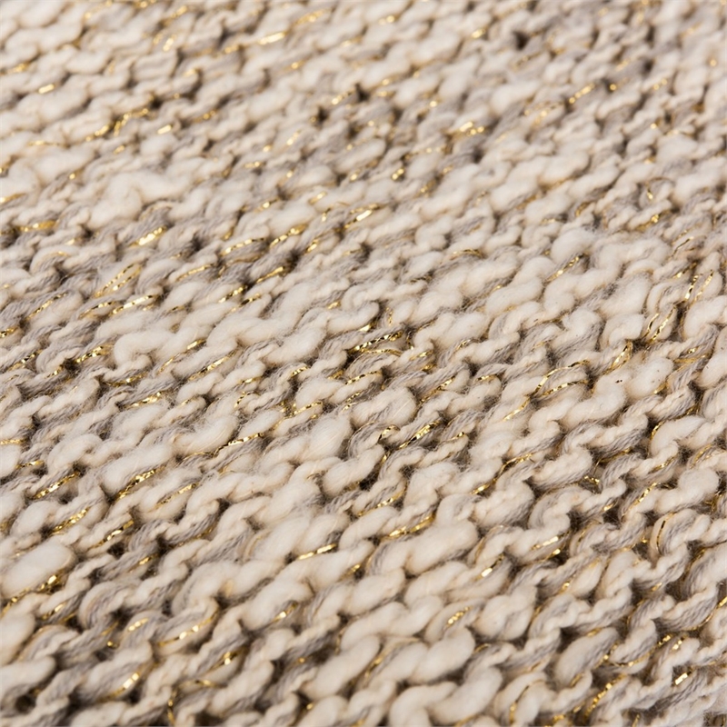 Safavieh Ralen Knit Throw Blanket in Light Gray and Gold