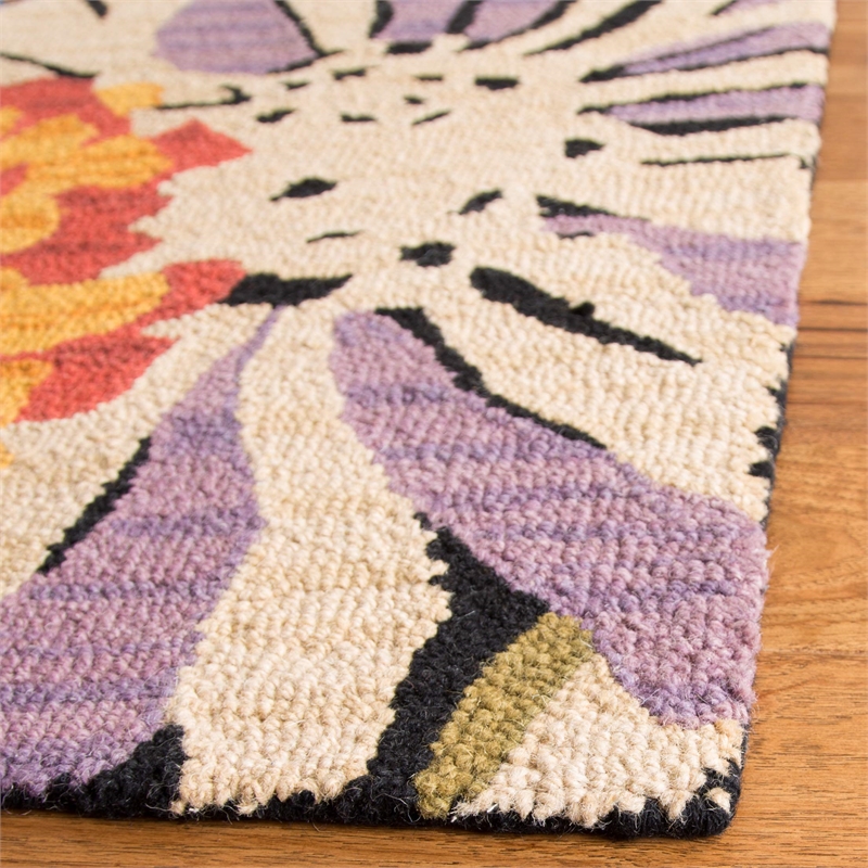 Safavieh Jardin 3' X 5' Hand Tufted Multicolored Wool Rug in Black