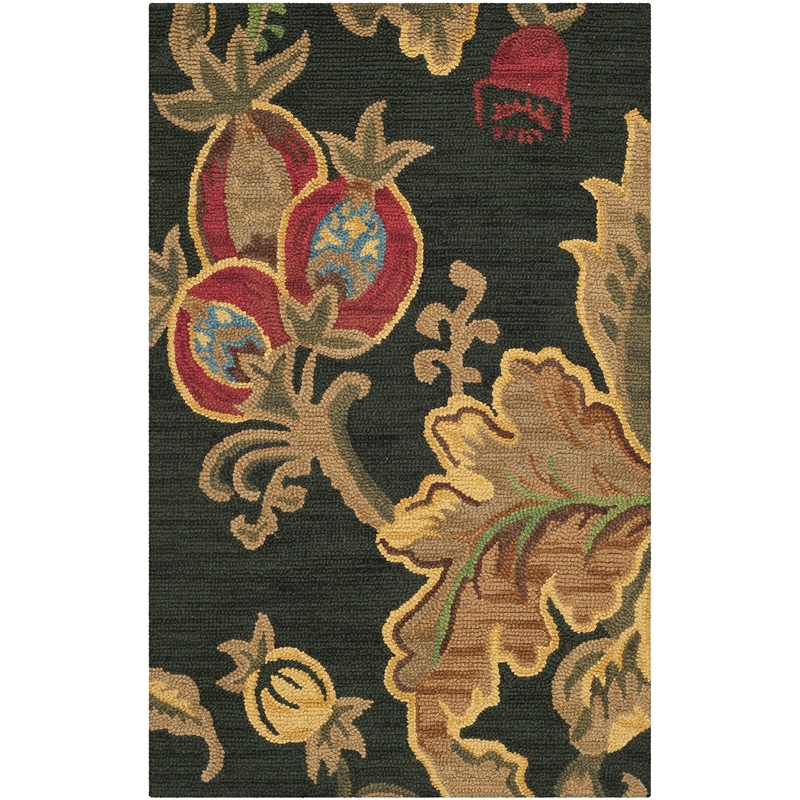 Safavieh Jardin 3' X 5' Hand Tufted Multicolored Wool Rug in Black