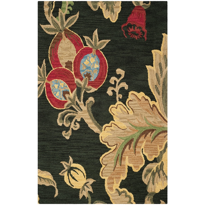 Safavieh Jardin 4' X 6' Hand Tufted Multicolored Wool Rug in Black