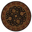 Safavieh Heritage 8' Round Hand Tufted Wool Rug in Black and Red