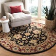 Safavieh Heritage 8' Round Hand Tufted Wool Rug in Black and Red