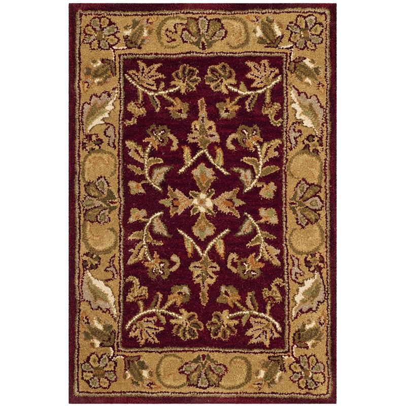 Safavieh Heritage 10' x 14' Hand Tufted Wool Rug in Red and Gold