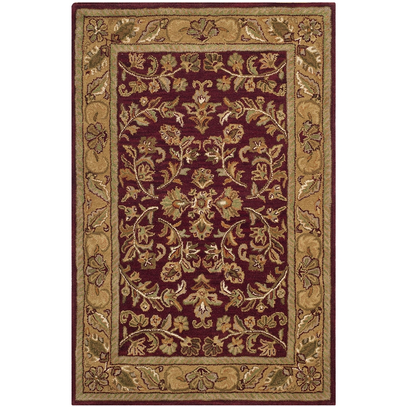 Safavieh Heritage 3' x 5' Hand Tufted Wool Rug in Red and Gold