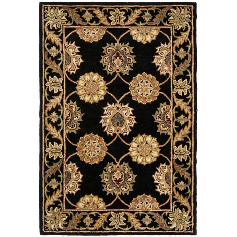 Safavieh Heritage 4' x 6' Hand Tufted Wool Rug in Black