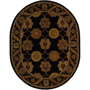Safavieh Heritage 7'6&quot x 9'6&quot Oval Hand Tufted Wool Rug in Black