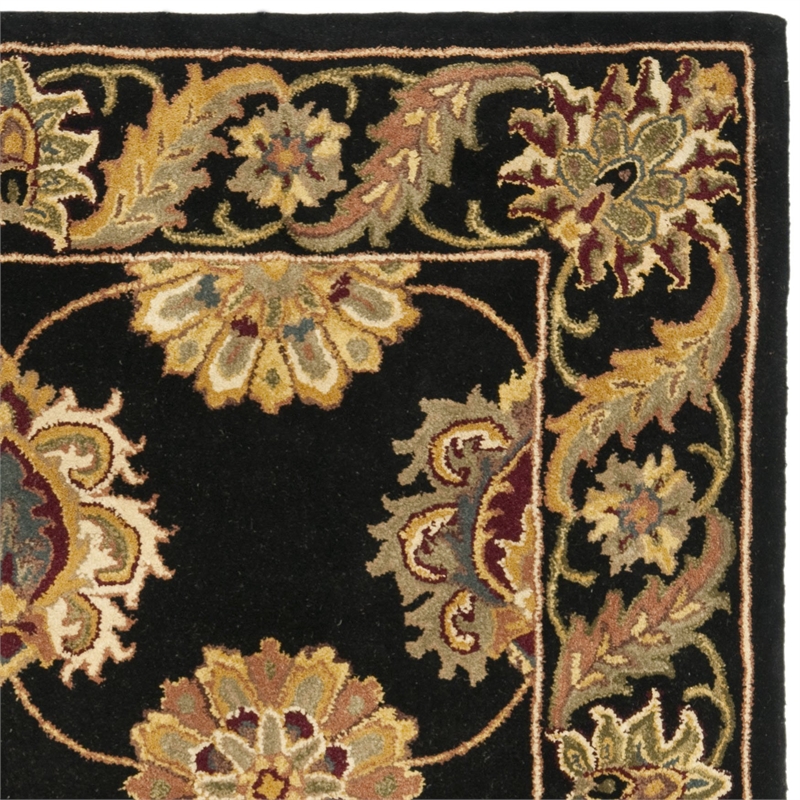 Safavieh Heritage 8' Square Hand Tufted Wool Rug in Black