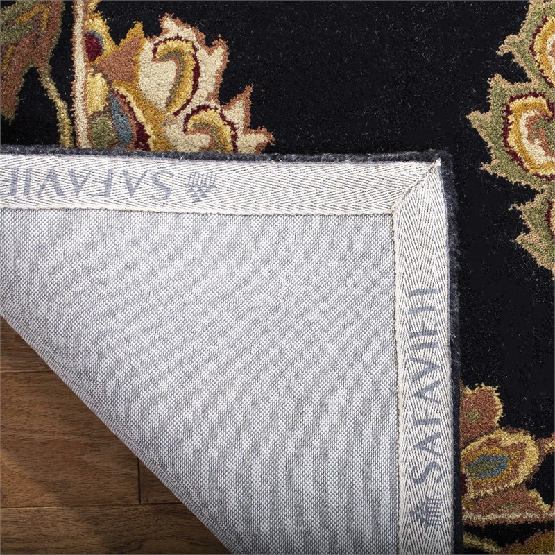 Safavieh Heritage 8' Square Hand Tufted Wool Rug in Black