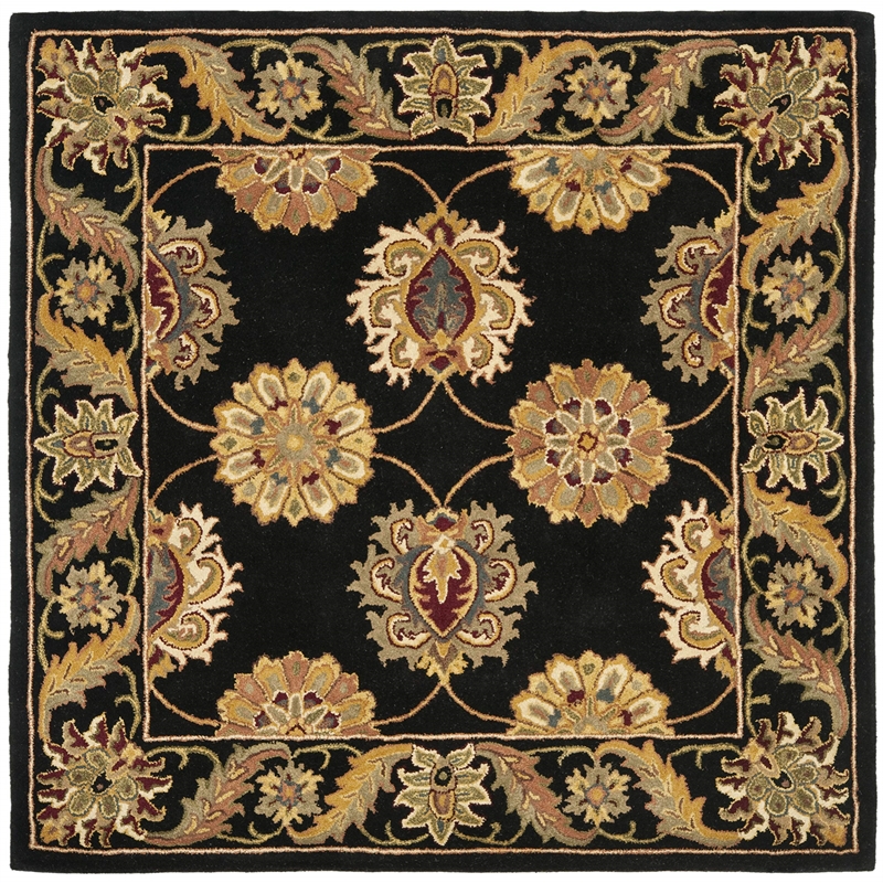 Safavieh Heritage 8' Square Hand Tufted Wool Rug in Black