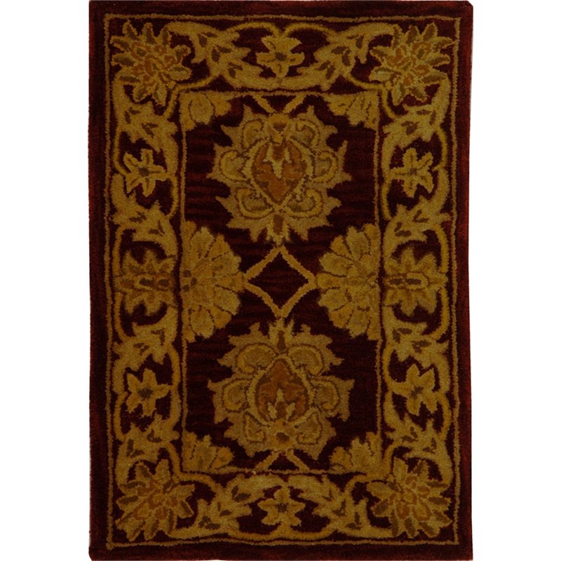 Safavieh Heritage 2' x 3' Hand Tufted Wool Rug in Maroon