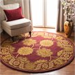 Safavieh Heritage 6' Round Hand Tufted Wool Rug in Maroon