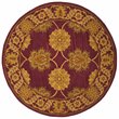 Safavieh Heritage 6' Round Hand Tufted Wool Rug in Maroon