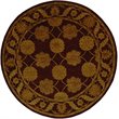 Safavieh Heritage 8' Round Hand Tufted Wool Rug in Maroon