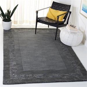 Safavieh Impressions 5' x 8' Hand Loomed Wool Rug in Charcoal and Blue