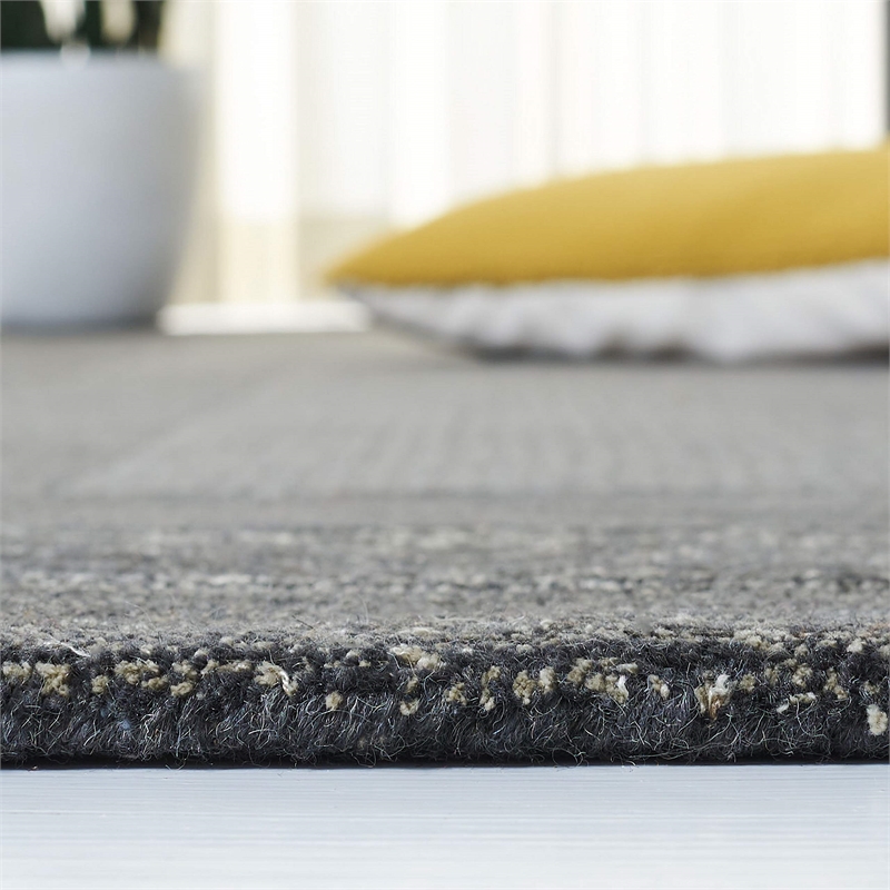 Safavieh Impressions 5' x 8' Hand Loomed Wool Rug in Charcoal and Blue