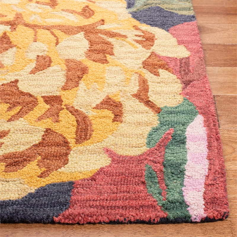 Safavieh Jardin 3' x 5' Multicolored Hand Tufted Wool Rug in Black