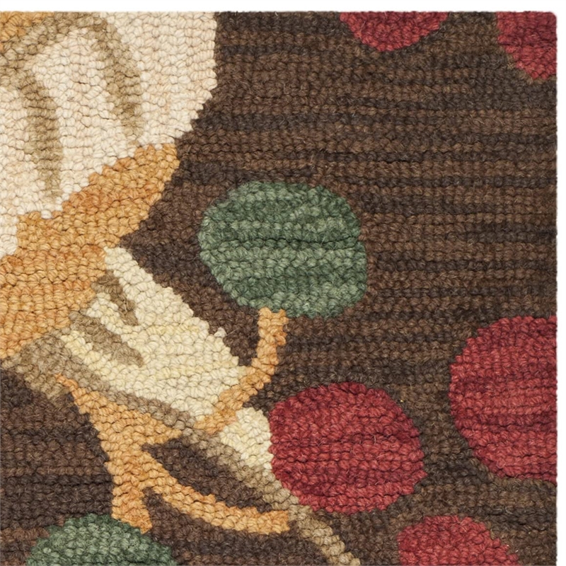 Safavieh Jardin 3' x 5' Multicolored Hand Tufted Wool Rug in Brown