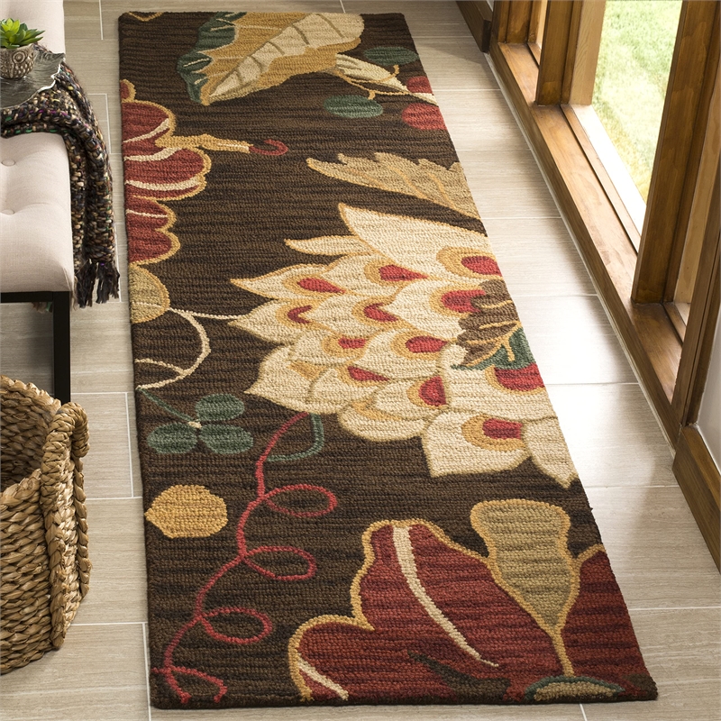 Safavieh Jardin 8' x 10' Multicolored Hand Tufted Wool Rug in Brown