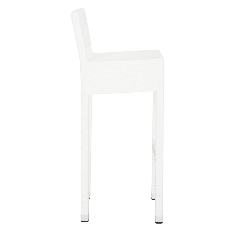 safavieh landry 30&quot contemporary rattan indoor/outdoor bar stool in white