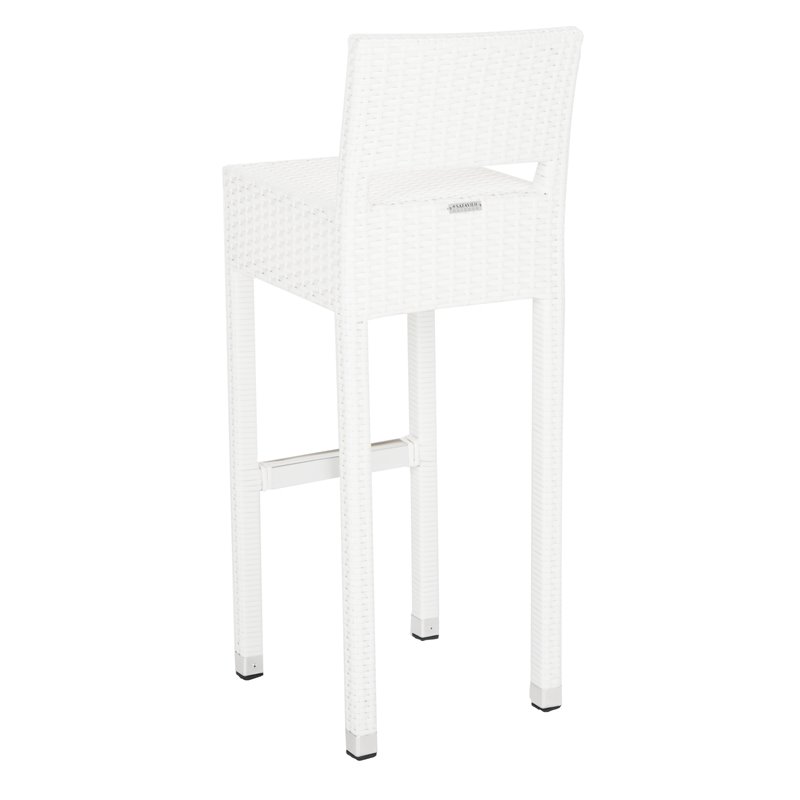 safavieh landry 30&quot contemporary rattan indoor/outdoor bar stool in white