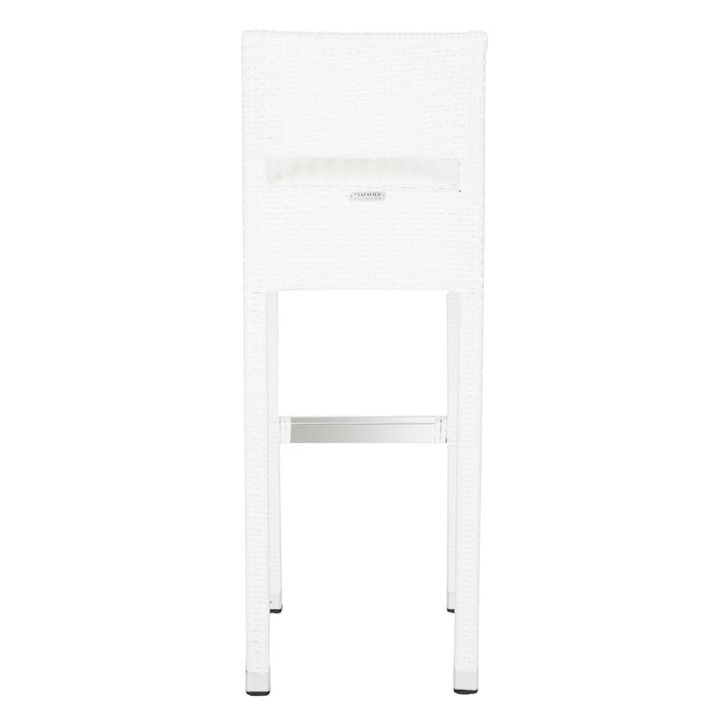 safavieh landry 30&quot contemporary rattan indoor/outdoor bar stool in white