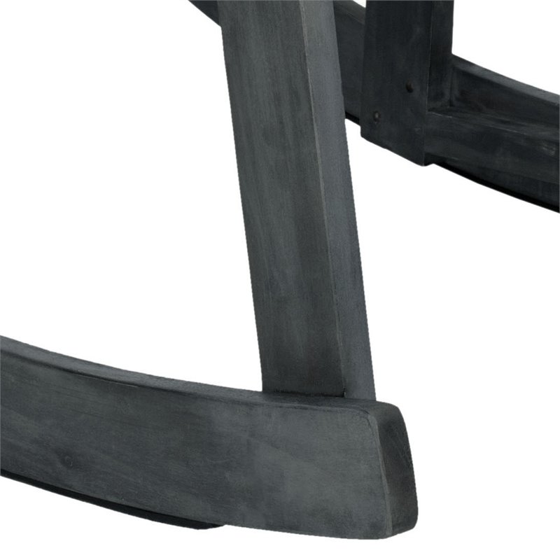 Safavieh Alexei Acacia Wood Rocking Chair in Dark Slate Gray
