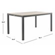 Safavieh Beldan Wood/Metal Outdoor Dining Table in Distressed Taupe Gray