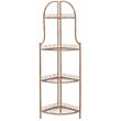 Safavieh Abarrane 4 Tier Corner Metal Outdoor Shelf in Rust Orange