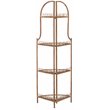 Safavieh Abarrane 4 Tier Corner Metal Outdoor Shelf in Rust Orange