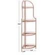 Safavieh Abarrane 4 Tier Corner Metal Outdoor Shelf in Rust Orange