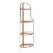 Safavieh Abarrane 4 Tier Corner Metal Outdoor Shelf in Rust Orange