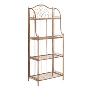 Safavieh Amaris 4 Tier Metal Garden/Outdoor Shelf in Rust Orange