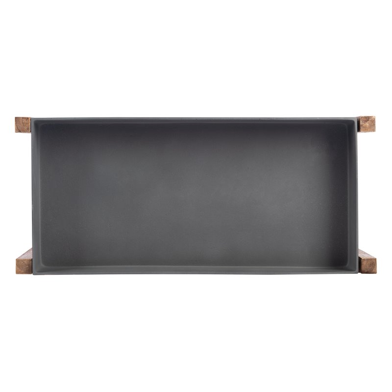 Safavieh Semli Acacia Wood/Sandstone Outdoor Shelf in Natural and Gray
