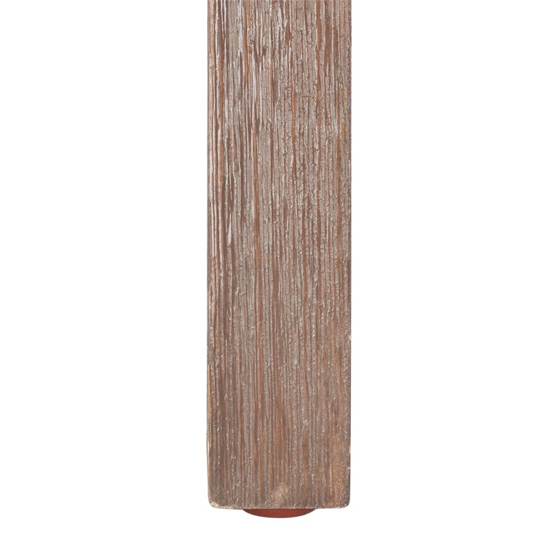 Safavieh Nerri Acacia Wood/Sandstone Outdoor Shelf in Dark Walnut and Gray