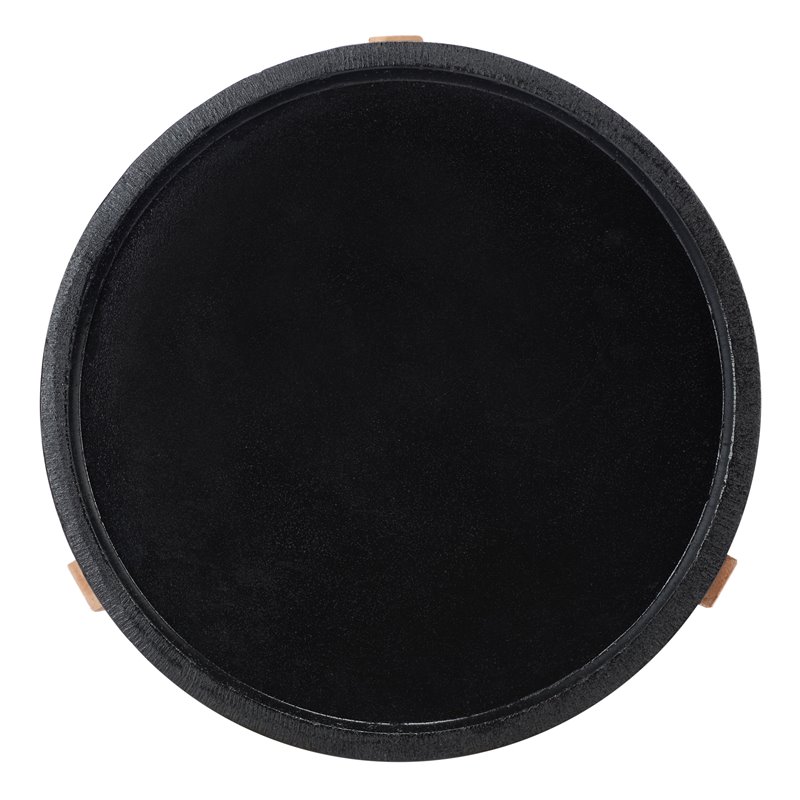 Safavieh Serka Acacia Wood/Sandstone Side Table in Natural and Black